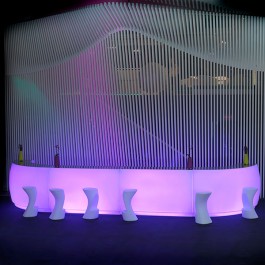 Bar Modulable Fiesta LED RGB Droit Rouge Vondom Jardinchic