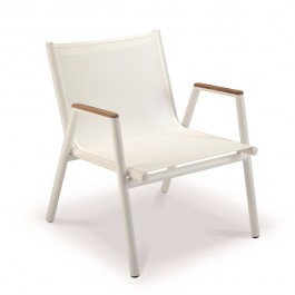 Fauteuil Bas Pilotis Batyline ISO Blanc Vlaemynck Jardinchic