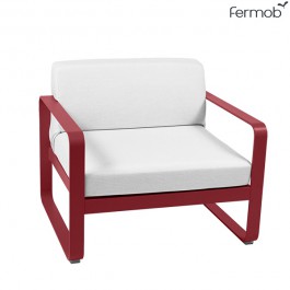 Fauteuil Bellevie Coussins Blanc Grisé Piment Fermob Jardinchic