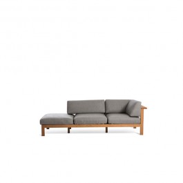 Canapé Chaise Longue Droite Maro Teck Cordage Argile Oasiq Jardinchic