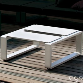 Petite Table Modulable Kama Duo Structure Argent Plateaux Céramique Ego Paris JardinChic