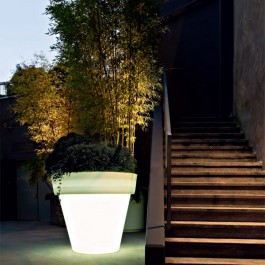 Pot Lumineux Vas One Light neutre Banc Roméo Serralunga JardinChic