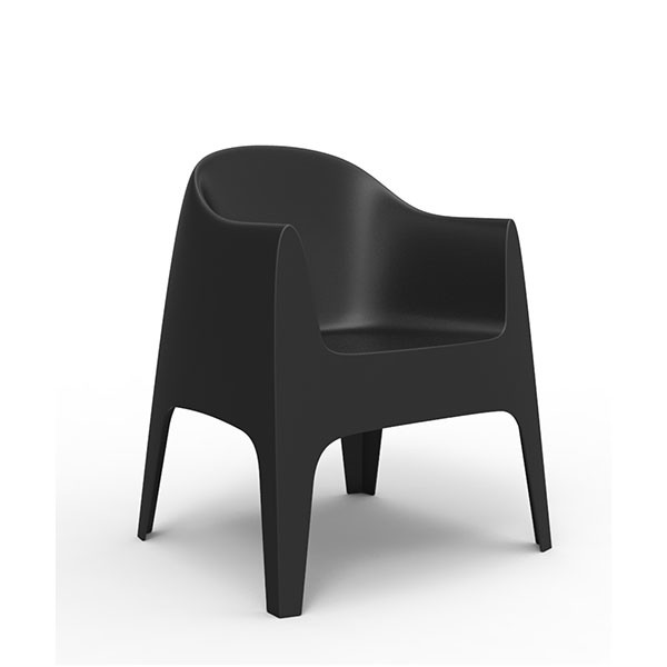 Lot De 4 Chaises Avec Accoudoirs Solid Noir Jardinchic