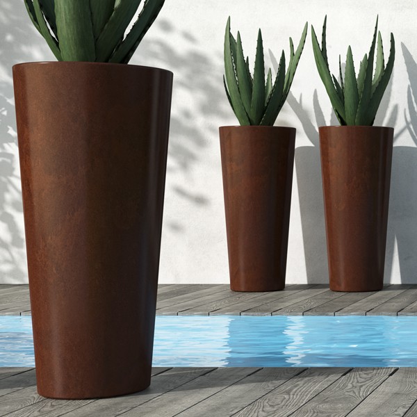 Pot Ilie Gloss Marron Euro3Plast JardinChic Pot Ilie Gloss Marron Euro3Plast JardinChic