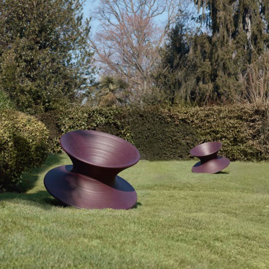 Gesponnene Lila Dunkel Schaukelstuhl - JardinChic