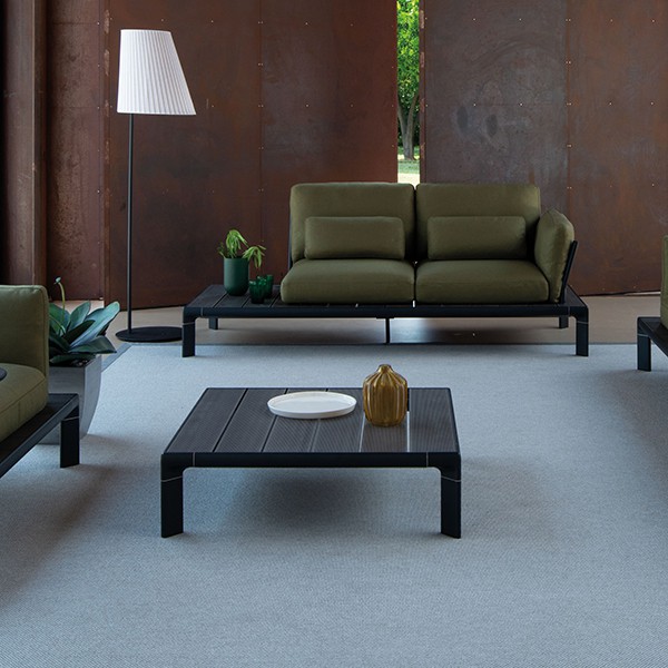 Table Basse Carree En Teck Recycle 105x105x36cm Matt Tables