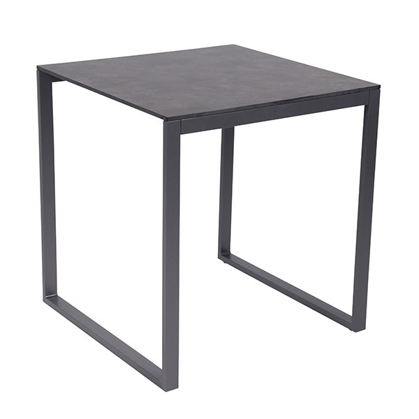 Table de Repas Perspective 70x70cm Anthracite HPL Effet béton foncé Vlaemynck Jardinchic Table de Repas Perspective 70x70cm Anthracite HPL Effet béton foncé Vlaemynck Jardinchic