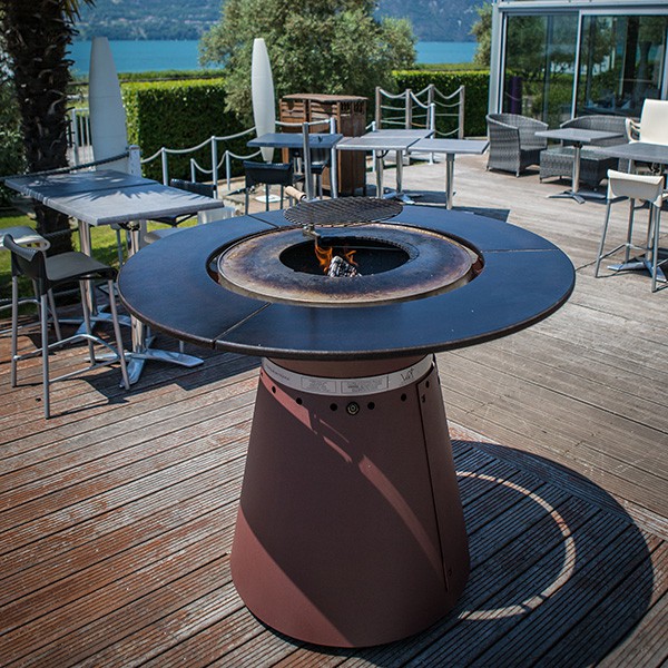 Tisch Hoch Brazier Plancha Fusion Holz Jardinchic