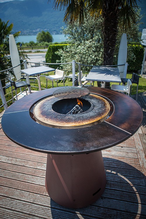 Tisch Hoch Brazier Plancha Fusion Holz Jardinchic