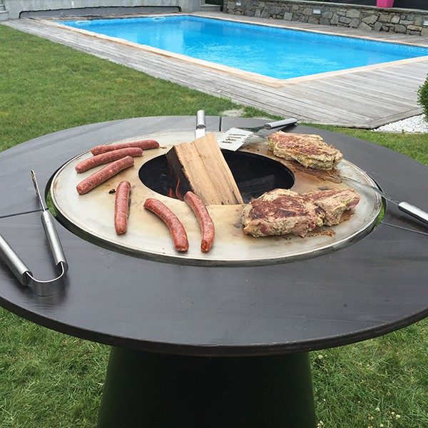 Tisch Hoch Brazier Plancha Fusion Holz Jardinchic