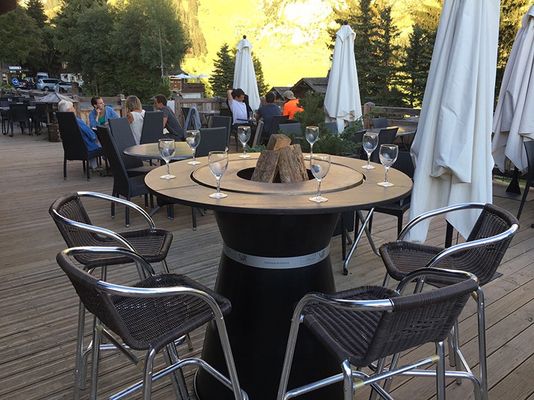 Tisch Hoch Brazier Plancha Fusion Holz Jardinchic