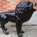 Statue Lion Schwarz Lackiert