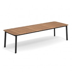 Ausziehbarer Tisch Teakholz-Glanzplatte