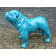 Statue Bulldog Anglais Laqué Bleu Texartes Jardinchic