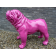 Statue Bulldog Anglais Laqué Fuchsia Texartes Jardinchic
