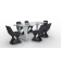 Chaises Iso Noires avec Table Iso Plateau Verre Gris Qui est Paul? Jardinchic