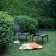 Pouf/ repose-pieds Paso Doble avec Chauffeuse avec accoudoirs et dossier haut Paso Doble Noir Magis JardinChic