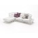 Canapé Modulaire Marcel 2 Modules Dossier d'Angle, 1 Module Dossier Central et 1 Pouf Marcel Structure Blanc / Coussin BlancEmu JardinChic