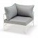 Fauteuil d'Angle Rivage Blanc Toile Natté Sunbrella Lagon Gris Clair Vlaemynck Jardinchic