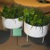 Set Übertopf rund grün Sockel Jardinchic