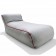 Chaise Lounge Stoff grau Zip rot Parri JardinChic Bhatt