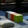 Hocker Kube Black Pearl, weiß, Orange und grün-Anis Euro3Plast JardinChic