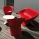 Pack Ublo 1 Sofa, 2 Stühle + 1 Tisch Basse/osmanischen rot, wer Paul ist? JardinChic