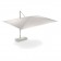 Parasol à Mât Déporté Shade 400 Blanc/Blanc socle 8 dalles Emu JardinChic