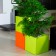 Pot quadratisch Kube Orange und grün Euro3Plast Jardinchic