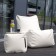 Pouf Seat Premium Beige et Pouf UP Premium Beige avec plateau d'appoint vendus séparément Pusku Pusku Jardinchic