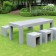 Ensemble Table de repas, Banc et Tabourets Jardin Pirson Pottery