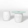Tabelle Fuß Skull weiss mit Plateau-Skull-Glas und Hocker Skull white MyYour JardinChic