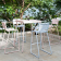 Tabourets de Bar Corail Avec Accoudoirs Bleu Ciel et Tabourets de Bar Corail sans Accoudoirs Rose Pastel avec Table de Bar Corail Oasiq Jardinchic